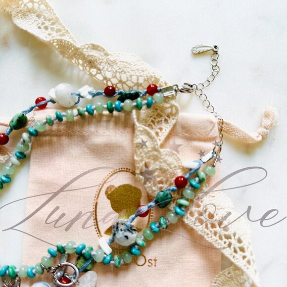 FREE PEOPLE x Ariana Ost Layered Necklace In Semi Precious Stone - EXCLUSIVE! - Picture 5 of 5